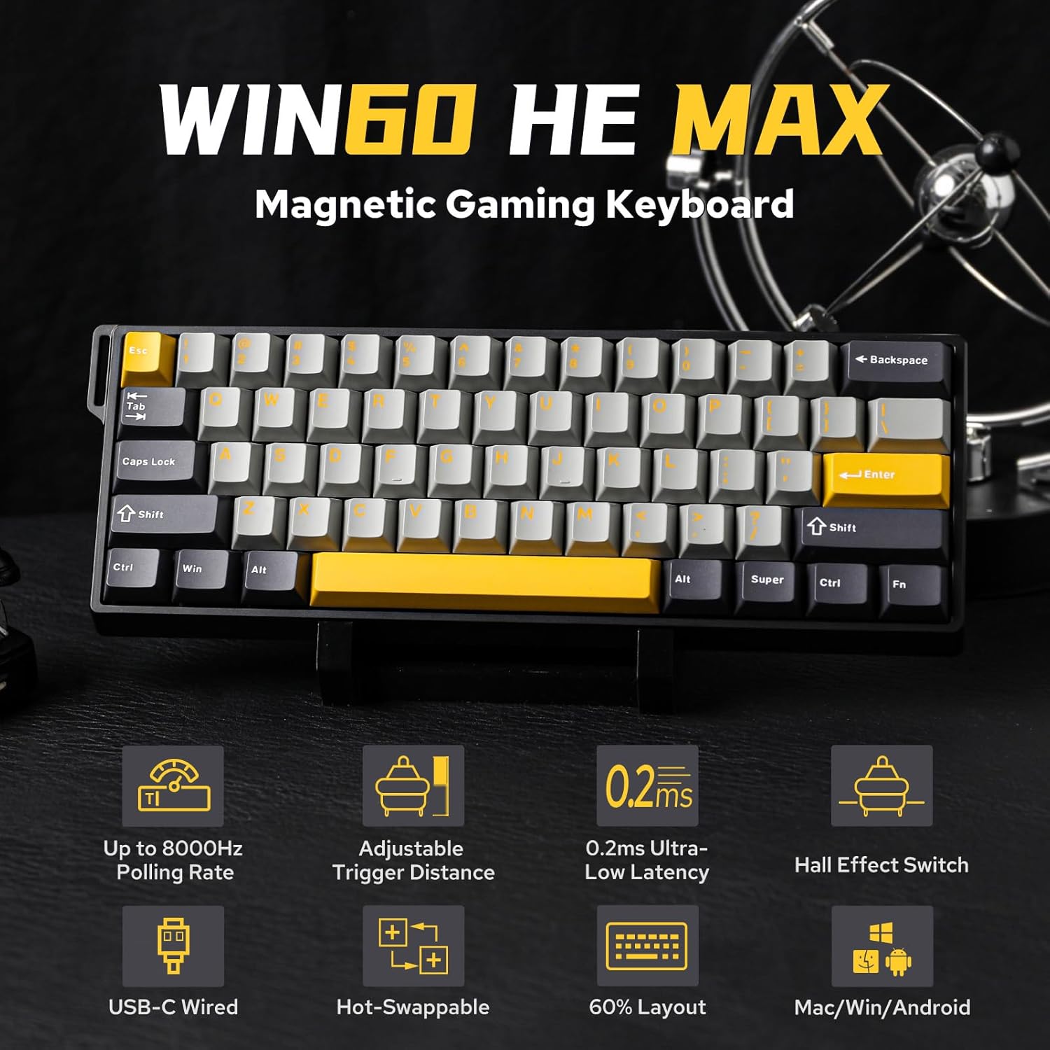 AULA WIN60 HE 60% Max Pro Magn - Gaming Keyboard Hot Swappable 评论和价格